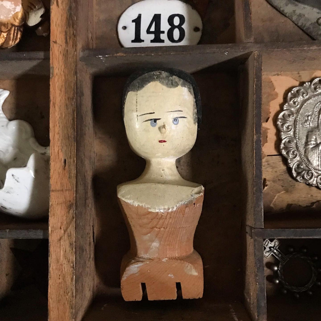 Antique Grodnertal wooden peg doll